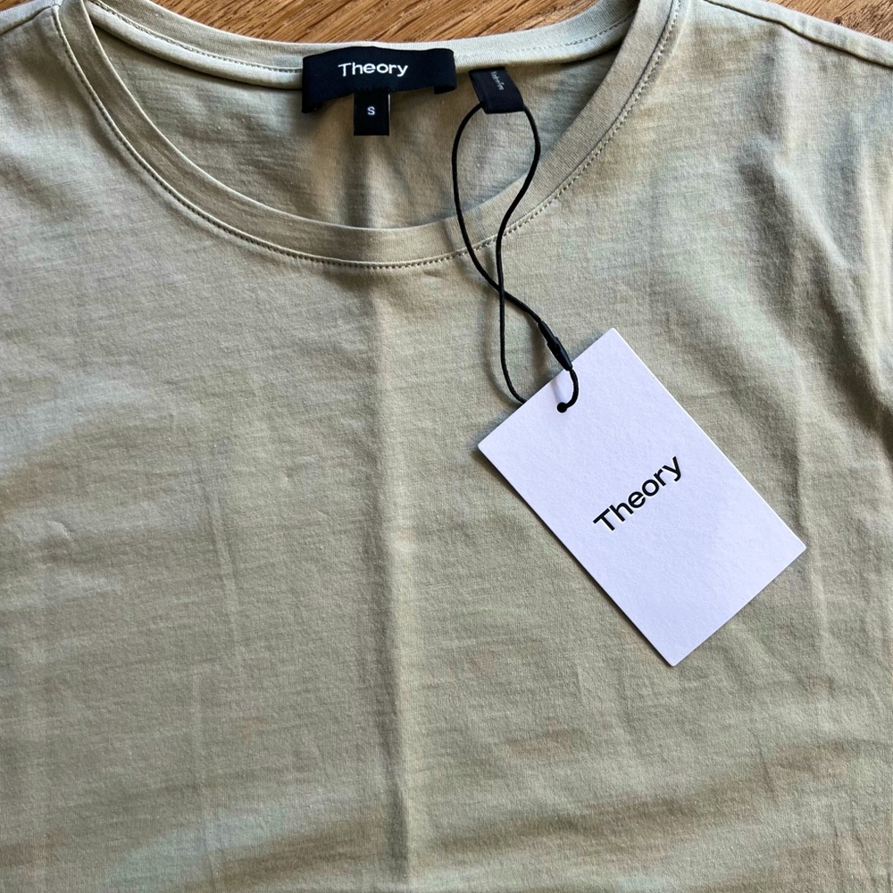 Theory moss green cotton t shirt women S size